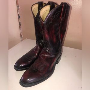 Dan Post Burgundy and Black Western Boots